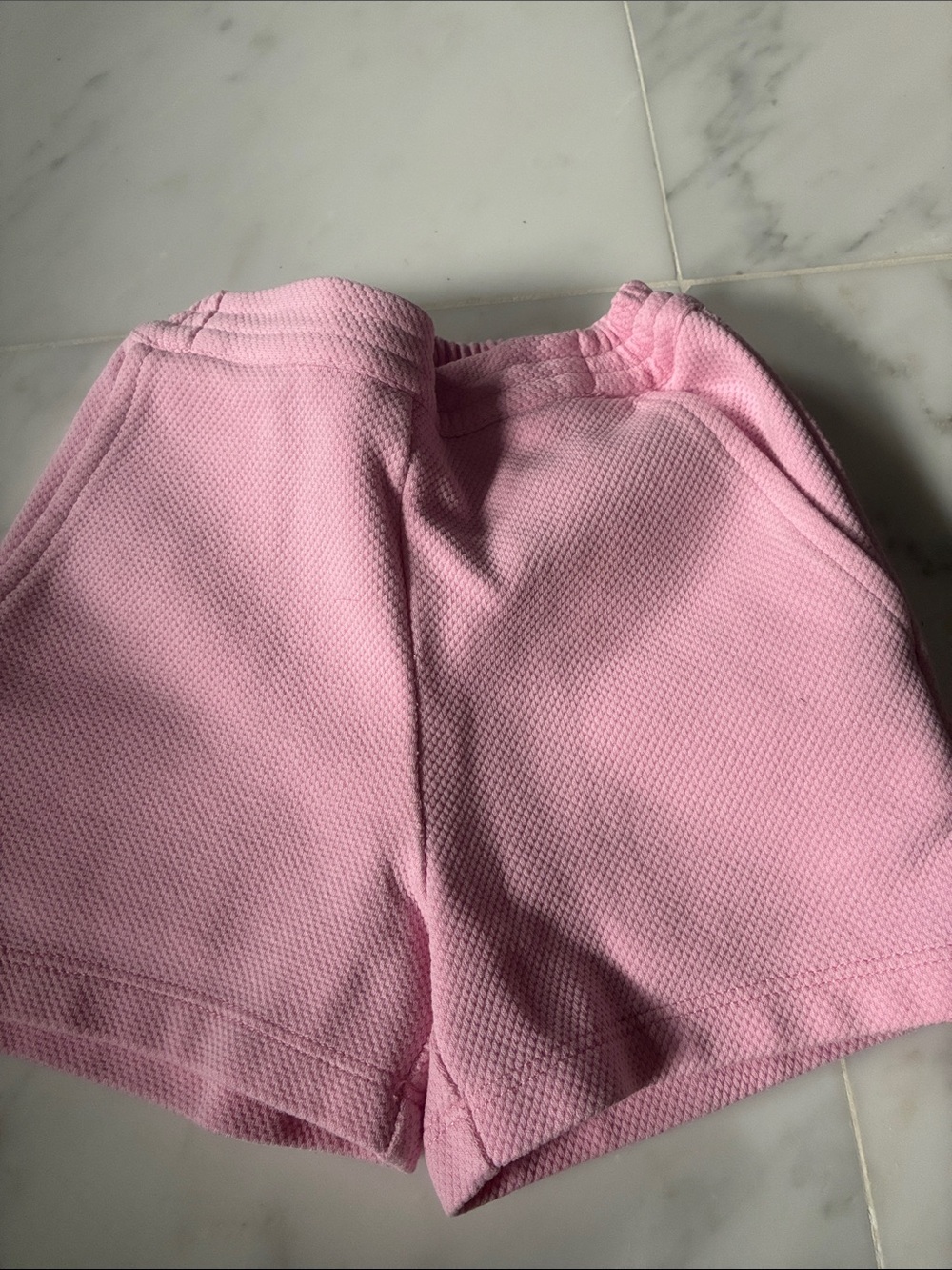 Pink Girl’s Casual Waffle Knit Shorts